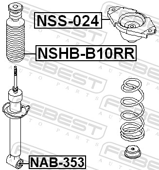 Repair Kit, suspension strut - NSS-024 FEBEST