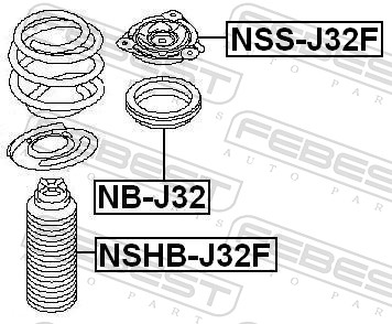 Top Strut Mounting - NSS-J32F FEBEST