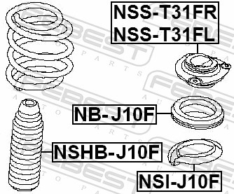 Top Strut Mounting - NSS-T31FR FEBEST