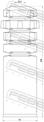 Dust Cover Kit, shock absorber - OPSHB-VIVBF-KIT FEBEST