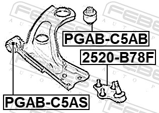 Control Arm-/Trailing Arm Bush - PGAB-C5AS FEBEST
