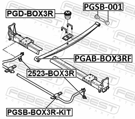 Bush, leaf spring - PGSB-001 FEBEST