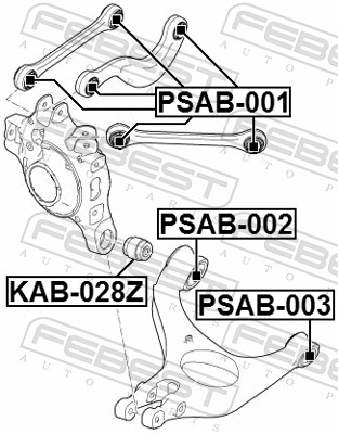 Control Arm-/Trailing Arm Bush - PSAB-001 FEBEST