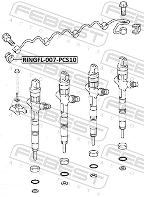 Seal Ring, injector - RINGFL-007-PCS10 FEBEST