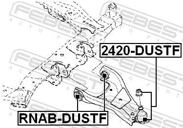Control Arm-/Trailing Arm Bush - RNAB-DUSTF FEBEST