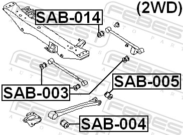 Control Arm-/Trailing Arm Bush - SAB-005 FEBEST