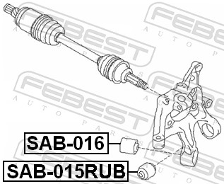 Control Arm-/Trailing Arm Bush - SAB-015RUB FEBEST