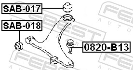 Control Arm-/Trailing Arm Bush - SAB-017 FEBEST
