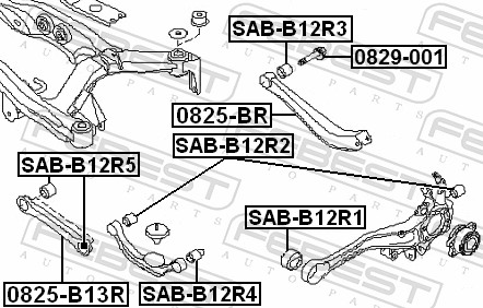 Control Arm-/Trailing Arm Bush - SAB-B12R2 FEBEST