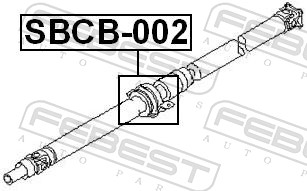 Bearing, propshaft centre bearing - SBCB-002 FEBEST