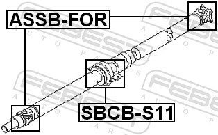 Bearing, propshaft centre bearing - SBCB-S11 FEBEST