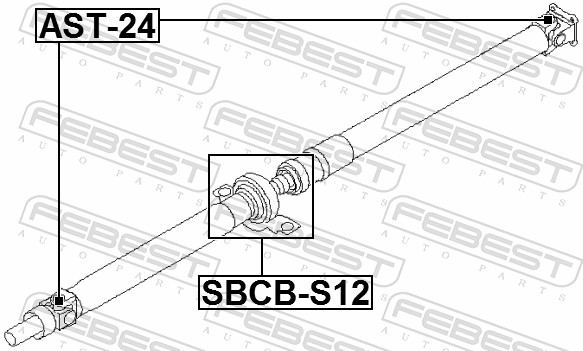 Bearing, propshaft centre bearing - SBCB-S12 FEBEST