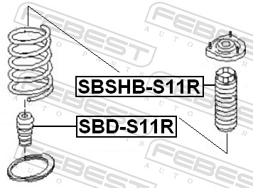 Rubber Buffer, suspension - SBD-S11R FEBEST