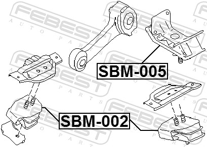 Mounting, automatic transmission - SBM-005 FEBEST