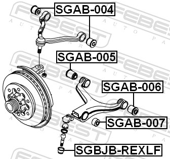 Control Arm-/Trailing Arm Bush - SGAB-004 FEBEST