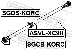 Bearing, propshaft centre bearing - SGCB-KORC FEBEST