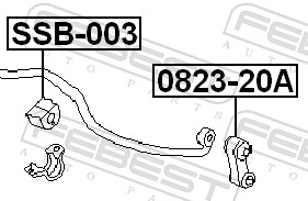 skersinio stabilizatoriaus įvorių komplektas - SSB-003 FEBEST