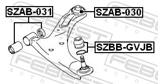 Control Arm-/Trailing Arm Bush - SZAB-030 FEBEST