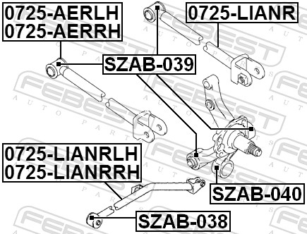 valdymo svirties/išilginių svirčių įvorė - SZAB-040 FEBEST