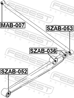 Control Arm-/Trailing Arm Bush - SZAB-052 FEBEST