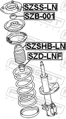 Rolling Bearing, suspension strut support mounting - SZB-001 FEBEST