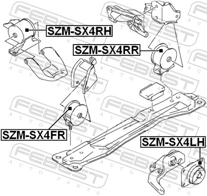 Engine Mounting - SZM-SX4RR FEBEST