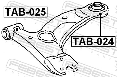 Control Arm-/Trailing Arm Bush - TAB-025 FEBEST