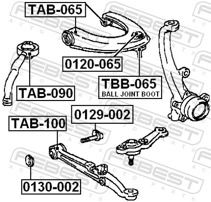Control Arm-/Trailing Arm Bush - TAB-090 FEBEST