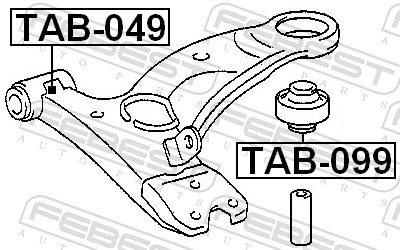 Control Arm-/Trailing Arm Bush - TAB-099 FEBEST