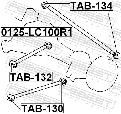 Control Arm-/Trailing Arm Bush - TAB-134 FEBEST