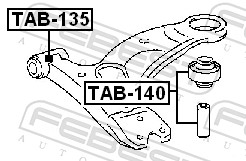 Control Arm-/Trailing Arm Bush - TAB-135 FEBEST