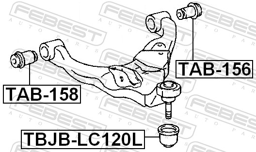 Control Arm-/Trailing Arm Bush - TAB-156 FEBEST