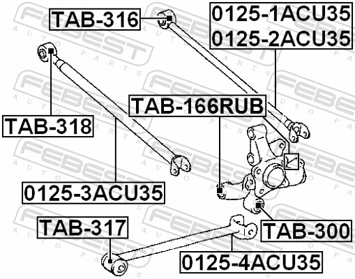 Подвеска, рычаг независимой подвески колеса - TAB-166RUB FEBEST