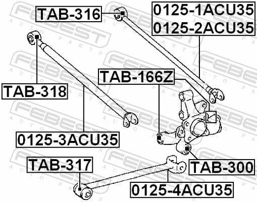 Control Arm-/Trailing Arm Bush - TAB-166Z FEBEST