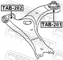 Control Arm-/Trailing Arm Bush - TAB-202 FEBEST
