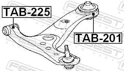Control Arm-/Trailing Arm Bush - TAB-225 FEBEST