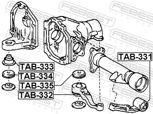 Опора, дифференциал - TAB-334 FEBEST