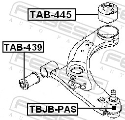 Control Arm-/Trailing Arm Bush - TAB-445 FEBEST