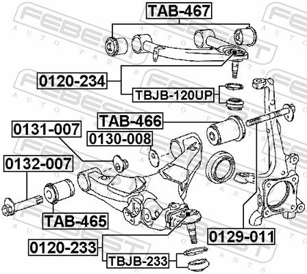 Control Arm-/Trailing Arm Bush - TAB-466 FEBEST