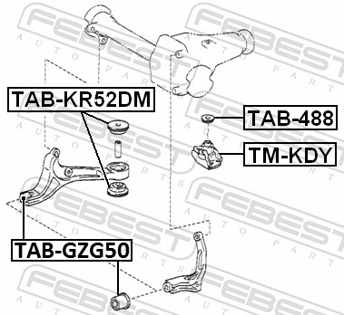 Опора, дифференциал - TAB-488 FEBEST