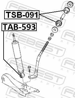 Втулка, амортизатор - TAB-593 FEBEST