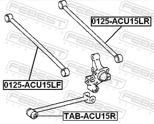Control Arm-/Trailing Arm Bush - TAB-ACU15R FEBEST