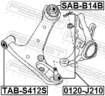 Control Arm-/Trailing Arm Bush - TAB-S412S FEBEST
