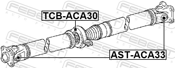 Bearing, propshaft centre bearing - TCB-ACA30 FEBEST