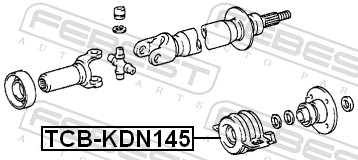 Bearing, propshaft centre bearing - TCB-KDN145 FEBEST