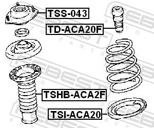 Rubber Buffer, suspension - TD-ACA20F FEBEST