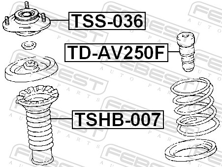 Rubber Buffer, suspension - TD-AV250F FEBEST