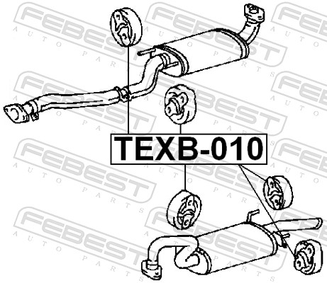 Кронштейн, труба выхлопного газа - TEXB-010 FEBEST