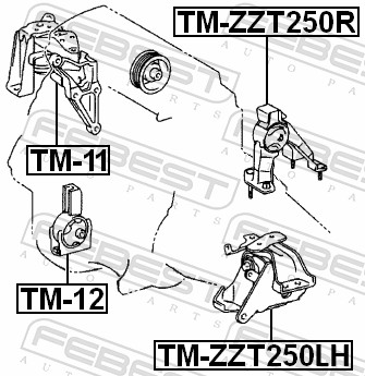 Engine Mounting - TM-ZZT250R FEBEST