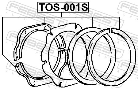 Repair Kit, steering knuckle - TOS-001S FEBEST